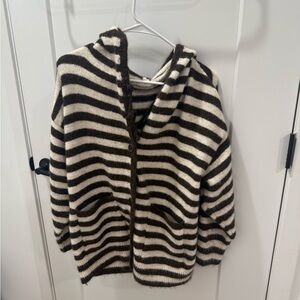 Striped Brown and White Cardigan